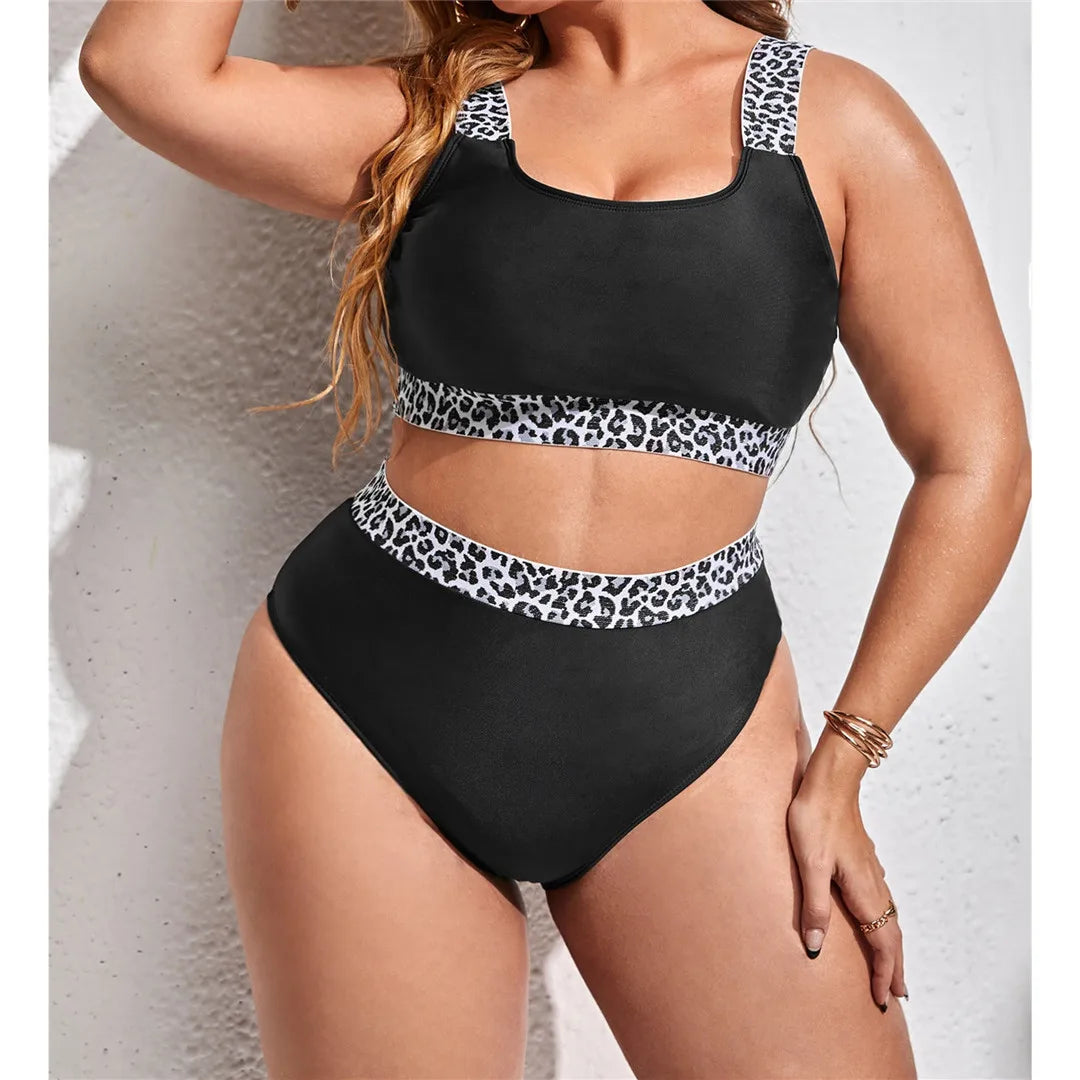 0XL - 4XL Splicing Bikini Plus Size Large Size Swimwear Women Swimsuit Female Two-pieces Bikini set Bather Bathing Suit