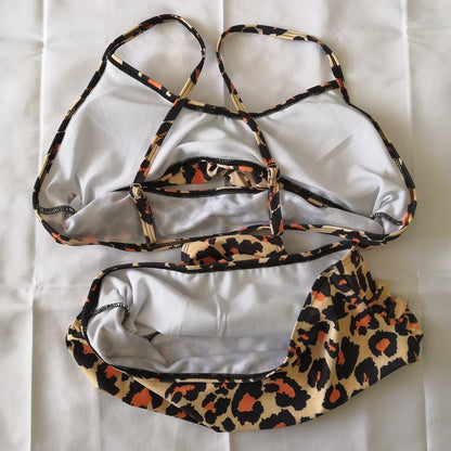 Bikini Two Piece Suit Cross Front Slim High Waisted Bottom Solid/Print Breathable Quick Drying Beachwear