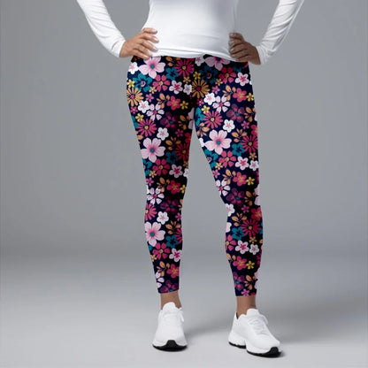 Fitness Leggings High Waist 3D Flowers Pattern Digital Print Casual Trousers Woman's Leggings
