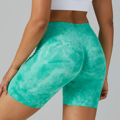 Short Gym Woman Tie Dye Yoga Push Up Sport Shorts Seamless Women Fitness Wear Running Gym Leggings Female Tights Workout Shorts