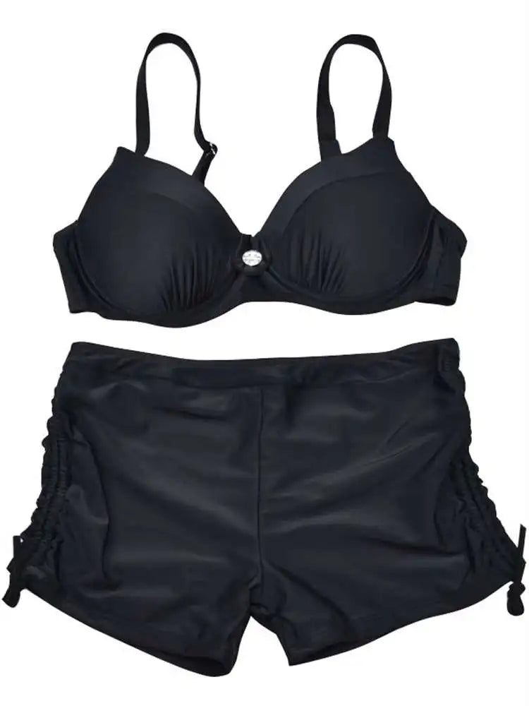 Neon Swimwear Women Swimsuit Two Pieces Tankini Push Up Bathing Suit Tankinis With Shorts Women's Swim Suits Trunk