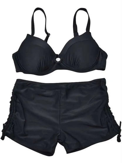 Neon Swimwear Women Swimsuit Two Pieces Tankini Push Up Bathing Suit Tankinis With Shorts Women's Swim Suits Trunk