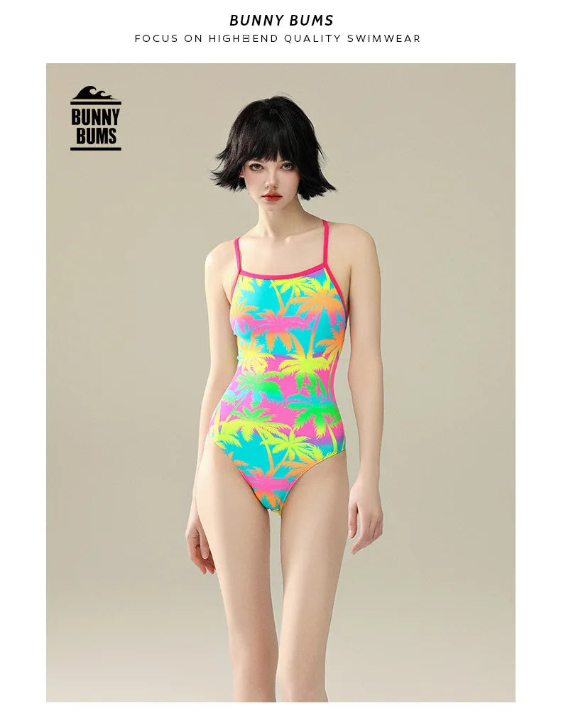 5 Designs Women Professional One-Piece Swimsuit Swimwear