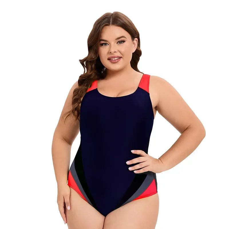 Sport High Waist Bikinis Set Plus Size Women One Piece Surfing Swimwear Tankini Swimsuit Summer Beach Bathing Suit 5XL