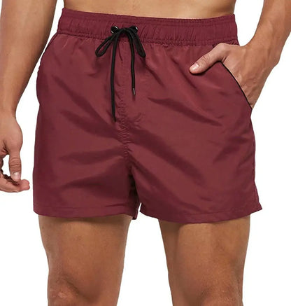 Men Summer Swim Shorts Swimwear Trunks Swimsuits Quickly Dry Surf Beach Board Elastic Waist Swim Pants Surfing Shorts with Mesh
