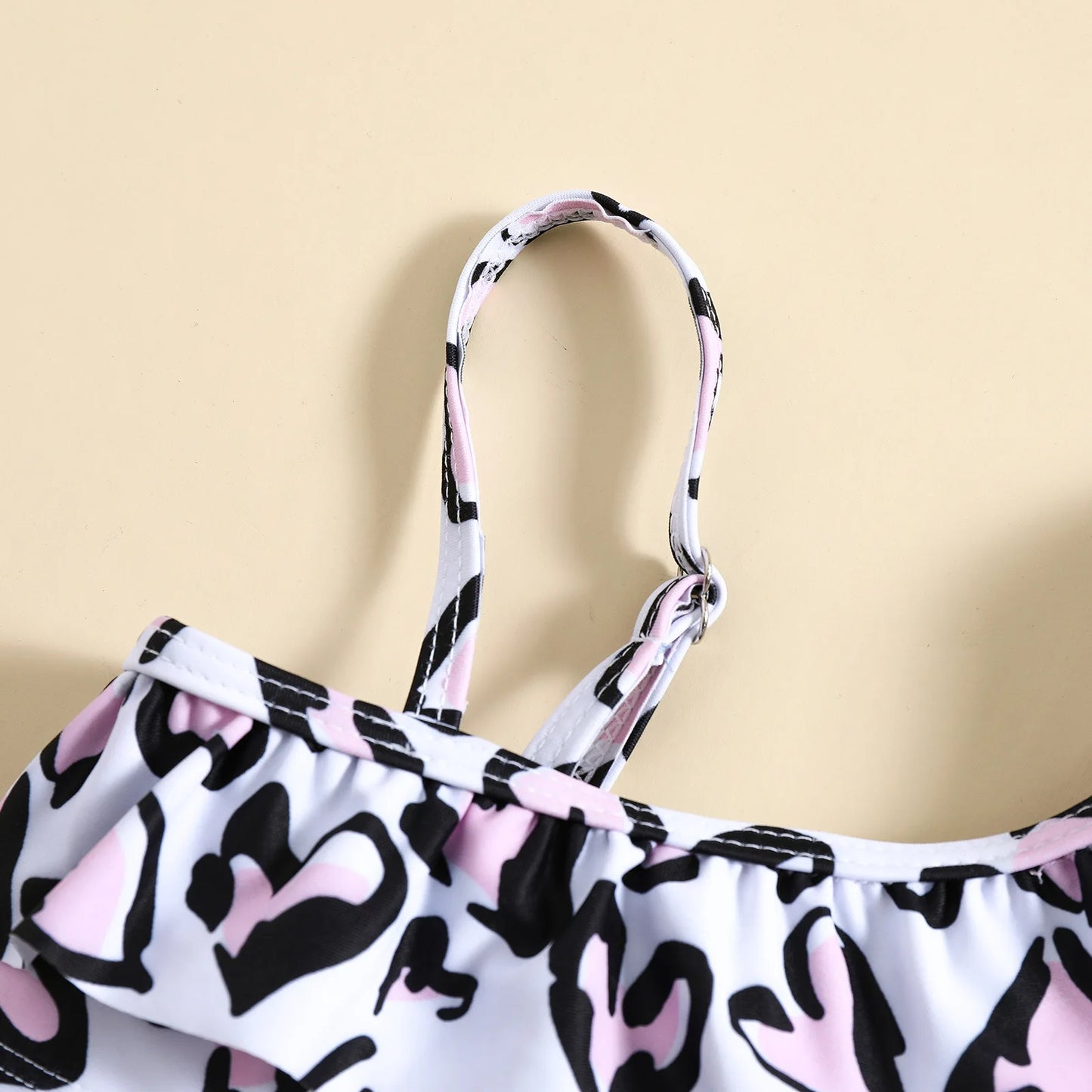 Children's Swimsuit Heart Print Girls' Swimsuit 2 Piece Split Hot Spring Beach Swimsuit