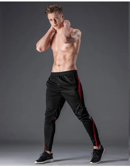 Men Running Sport Pants With Zipper Pockets Football Joggings Training Sweatpants Basketball Soccer Trousers workout pant Male