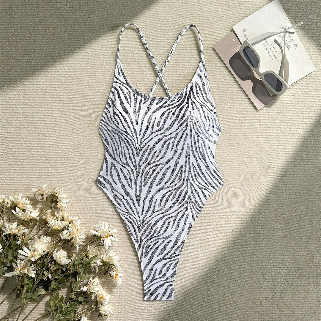 Cross Back High Leg Cut Women Swimwear One Piece Swimsuit Female Extreme String Mini Micro Thong Bather Bathing Suit Swim