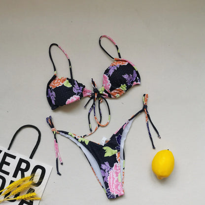 21 Colors Bikini Women Solid Leopard Floral Print Swimwear Swimsuit Female Bandage Strap Beach Bikinis Set Bathing Suit