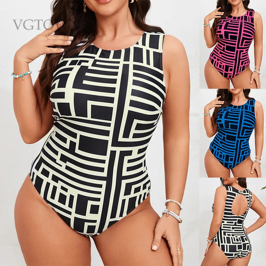 Plus Size 8XL One Piece Ruched Swimsuit Women Vintage Print Swimwear Padded Bathing Bodysuit Bathers Swimming Beachwear