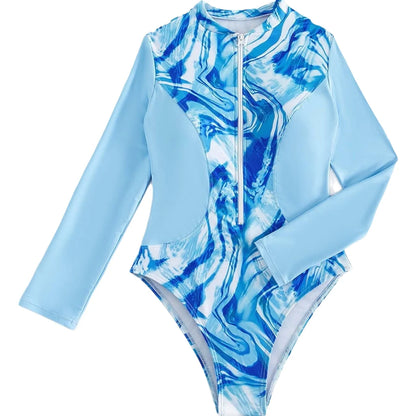 Beautiful Conservative Thai Style One Piece Swimsuit for Women Ideal for Swimming Gyms And Hot Spring Soaking Long Sleeve