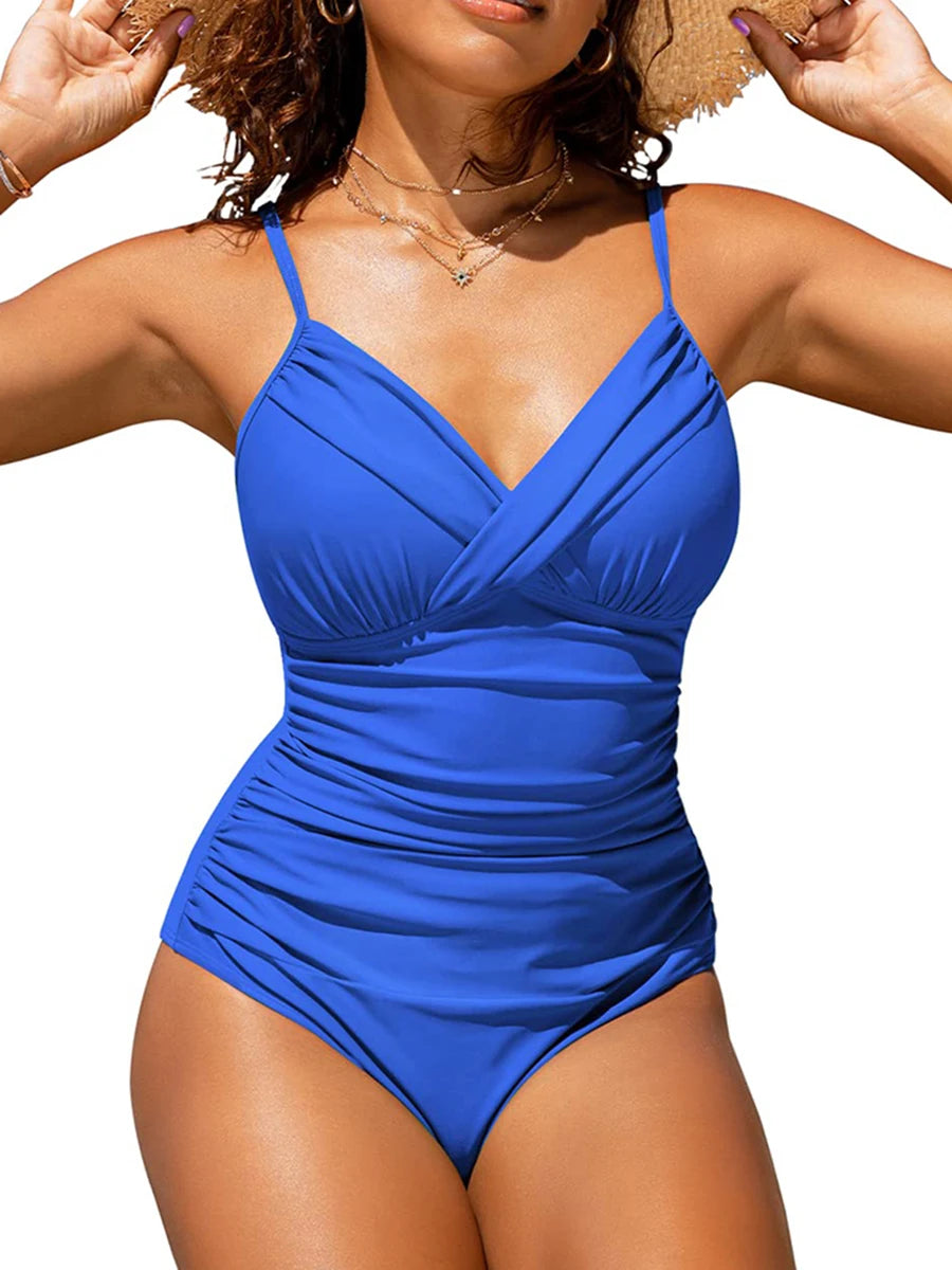 Push Up Swimwear Women One Piece Swimsuit Solid Plus Size Bathers Bathing Suit Padded Beachwear Swimming Summer Bodysuit