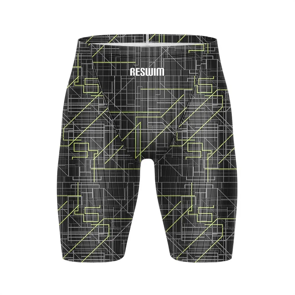 Summer Men's Beach Swimming Trunks Pro Swim Jammer Endurance Athletic Training Swimsuit Shorts Swimwear Jammer Tights Surf Pants