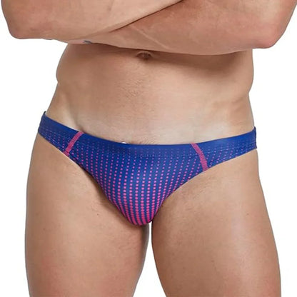 Men's Triangle Polka Dot Gradient Elastic Waist Fashion Sports Casual  Beach Swimming Trunks Flat Angle
