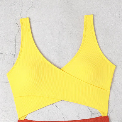 Girls One Piece Swimsuit with Beach Skirts 7-12 Years Children's Swimwear Cut Out Teens Patchwork Bathing Suits for Kids