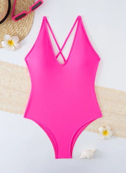 Choice Of Color One-Piece Swimming Suit Women's Swimwear Fixed Chest Pad Bathers