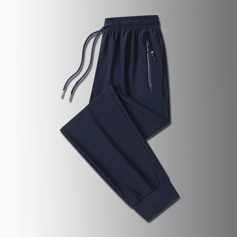 Running Pants Jogging Casual Summer Thin Elastic Sweatpants Quick Dry Ice Silk Straight Pants Sports Gym Breathable Men Trousers