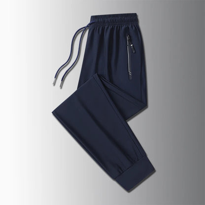 Running Pants Jogging Casual Summer Thin Elastic Sweatpants Quick Dry Ice Silk Straight Pants Sports Gym Breathable Men Trousers