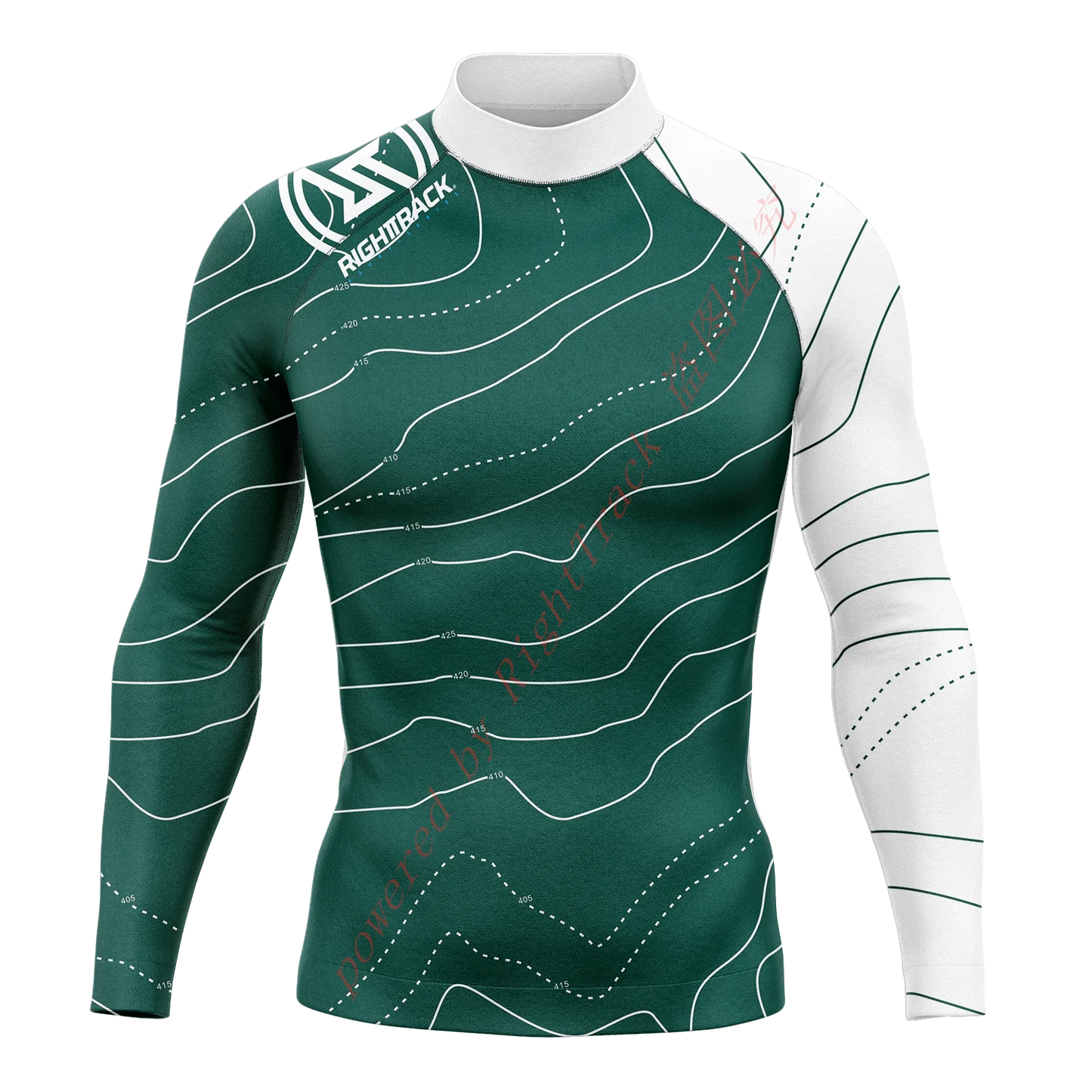 Men's Surfing Shirt Nautical Diary Lycra Rash guard RIGHTTRACK For Surf Sportswear Beach UV Swimwear UPF50+ Clothes