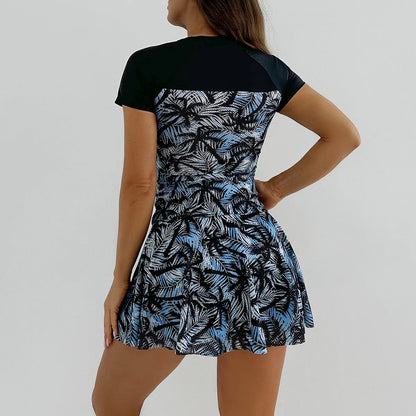 Tankini Summer Print Swimsuit With Skirt Female Swimwear Push Up For Beach Swim Wear Two-Piece Bathing Suits Pool Women's Swimming Suit