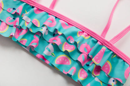 Summer Baby Clothing Two Piece Top + Bottom Swimwear for Kids 3 4 5 6 8 10 Years Fish Scale Printed Girls Bikini Swimsuit Set