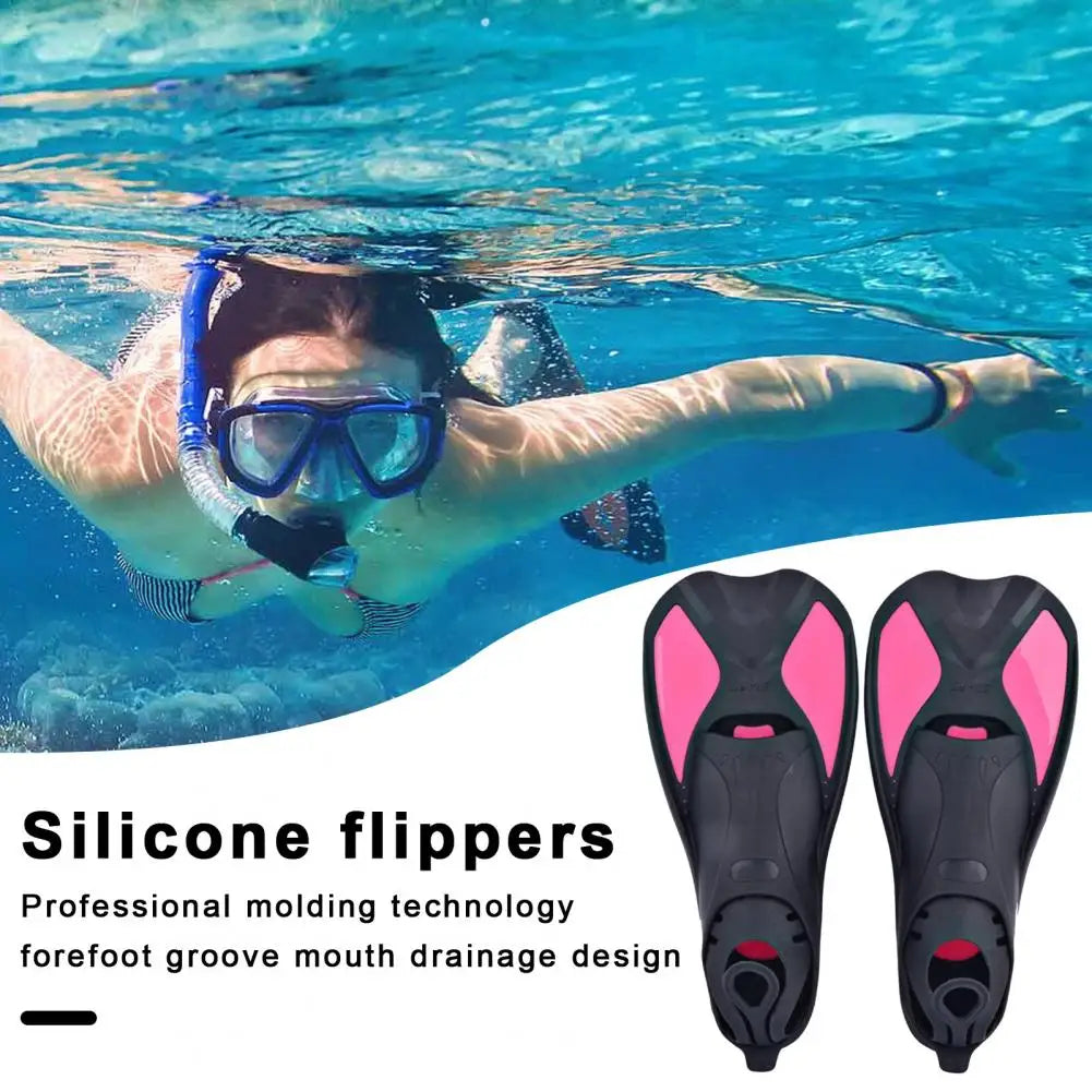 Diving Fins Swimming Training Fins Professional Snorkeling Flippers Short Blade Flippers Leg Strength Building Swimming Flippers