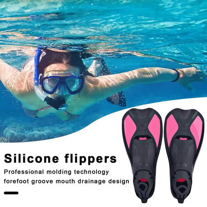 Diving Fins Swimming Training Fins Professional Snorkeling Flippers Short Blade Flippers Leg Strength Building Swimming Flippers