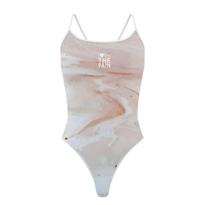 Black & White Design Love The Pain Women Swimsuit One-piece Swimwear Functional Training Swimsuit