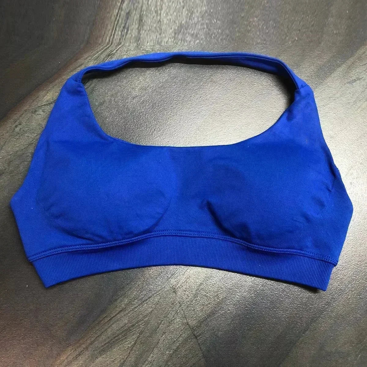 Halter Sports Bra for Women Neck Strap Bra Seamless Open Back Top Medium Support Gym Crop Top Stretchy Sportswear