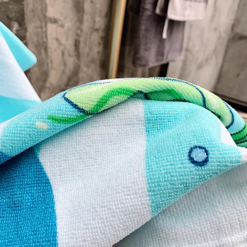 60X120cm Cartoon Kids Hooded Bath Beach Poncho Towels Shark Cute Bathrobe Toddler Boys Girls Cloak Child Bathing Stuff Quick Dry