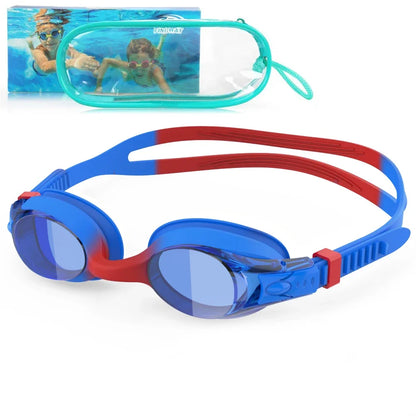 Findway Child Swimming Glasses Upgrade Waterproof Anti Fog UV  Professional Diving Swimming Glasses Eyewear Kids for Age 3-10