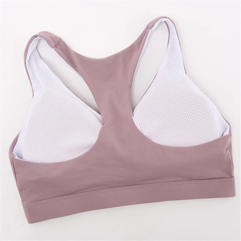 S-2XL Cross Back Sport Bra Pleated Design Fitness Underwear Women Athletic Tank Top Hollow Workout Vest