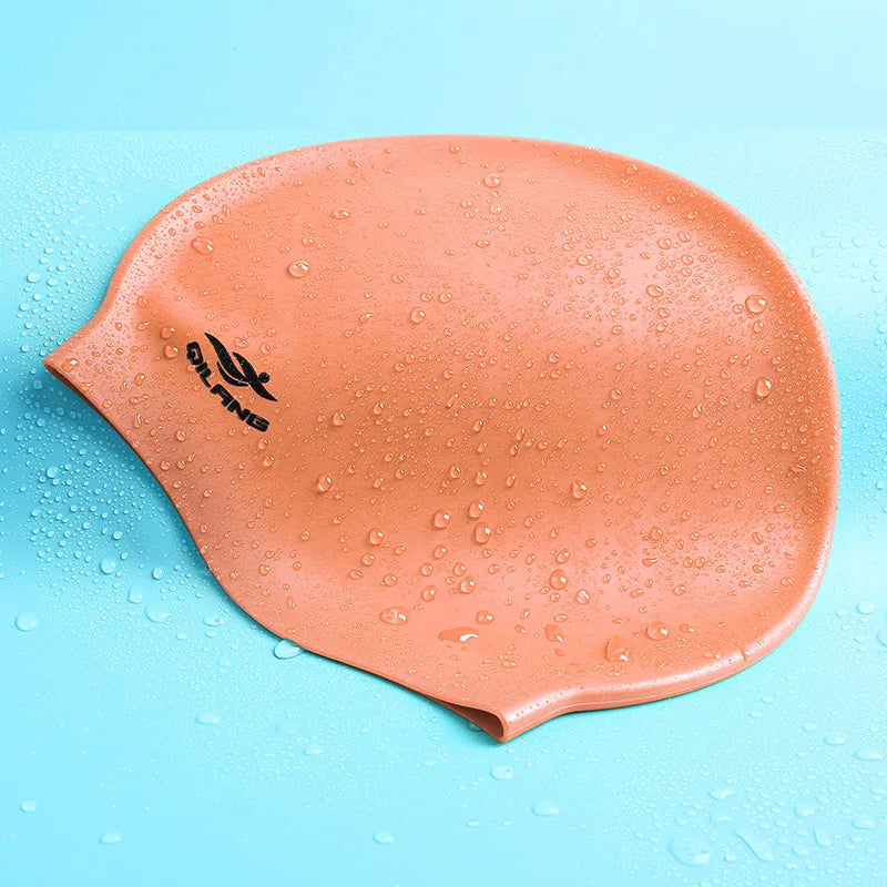 Waterproof Silicone Swim Caps Women Men High Elastic Flexible Protect Ears Hair Swimming Pool Hat for Adults Children Girls Boys