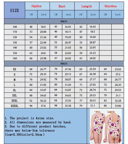 new girls children's fruit print swimsuit medium and small children's cute one-piece swimsuit suitable for mother and daughter