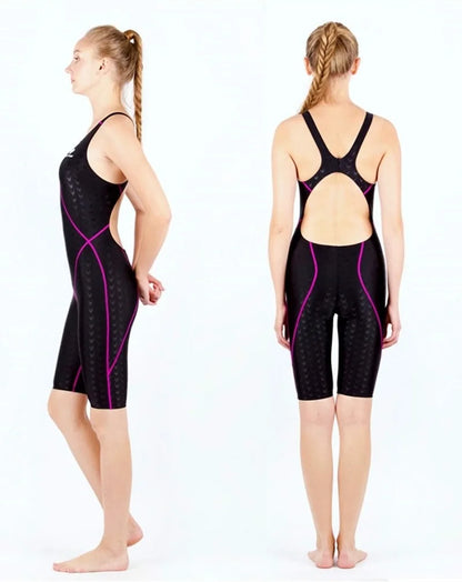 HXBY Professional Competition Knee Length Waterproof Chlorine Resistant Women's Swimwear Plus Size 5xl