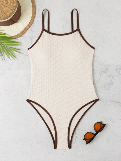 Solid Strapped Swimwear Women Push Up One Piece Swimsuit Monokini Backless High Cut Summer Bathing Suit