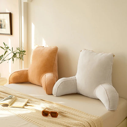 Large Reading Pillow Bed Rest Pillow with Detachable Neck Roll for Sitting in Bed or Couch Back Pillow for Watching TV/Gaming