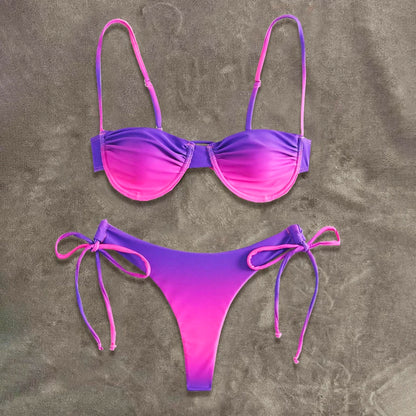 Push Up Bikinis Swimsuit Women Swimwear Micro Bikini Set Low Waisted Swim Suit Patchwork Beachwear Brazilian Biquini Female