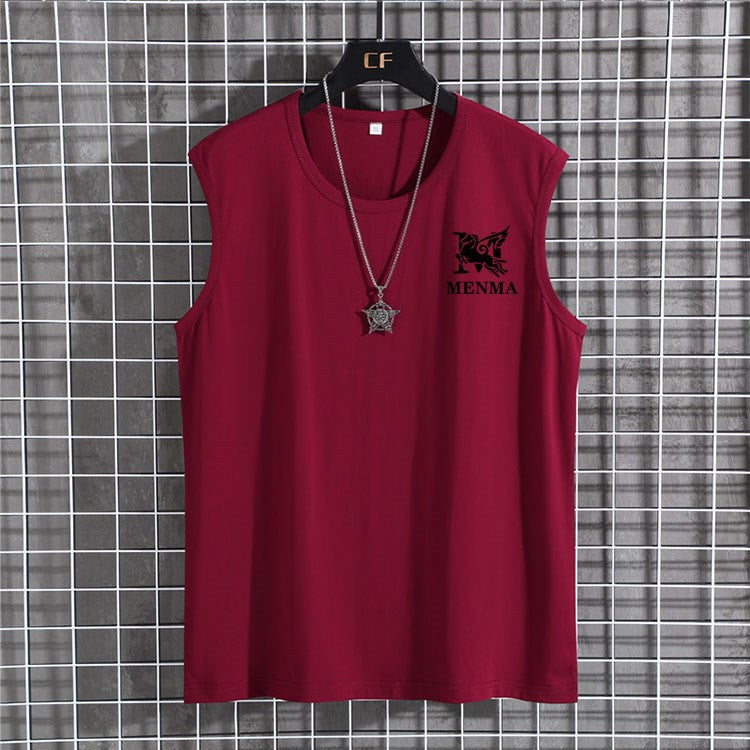 Plus Size Men's Sleeveless T-shirt Oversized Loose Solid Color O-Neck T-shirt XL-12XL/60-180KG