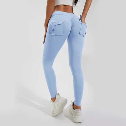Gym Leggings Women Pocket Bum High Waist Yoga Pants Shorts Tights Scrunch Booty Workout Legging Naked Active Wear