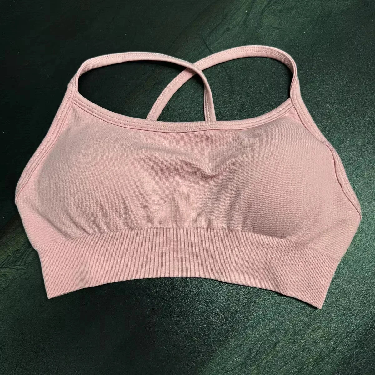 Halter Sports Bra for Women Neck Strap Bra Seamless Open Back Top Medium Support Gym Crop Top Stretchy Sportswear