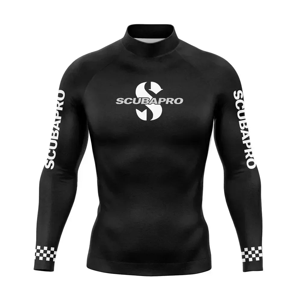 Men's Surfing Wear Swimming Diving T-Shirts Long Sleeve Rash Guard Swimwear Elasticity Beach Surfing Sun Protection Clothing