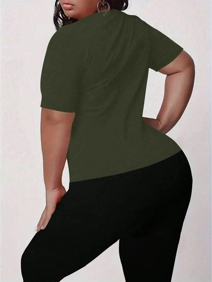 Women T-shirt Capri Leggings Set  Solid Two Piece Set O-Neck Loose Comfortable Short Sleeve Soft Elastic Calf-Length Pants Suit