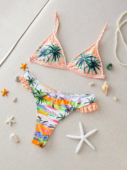 Brazilian Bikini Set Women Print Biquini Female Cut Bikinis Swimwear Push Up Swimsuit Bath Suit