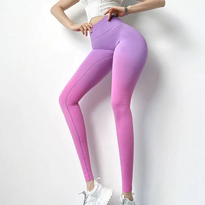 Women Coloured Leggings Gradient Tone Coloured Variations Yoga  Pants