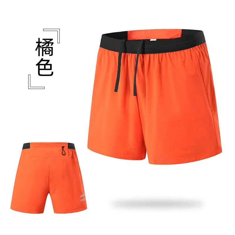 Mens Runnings Shorts Double Deck Fitness Shorts with Pocket 2 in 1 Sports Shorts Jogging Workout Clothes Gym Clothing Sportswear