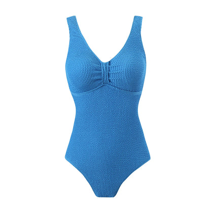 Womens One Piece Swimsuit Swim Leotard Sleeveless Low U Back Soft Cup Textured Monokini Bathing Suit for Beach Tropical Travel
