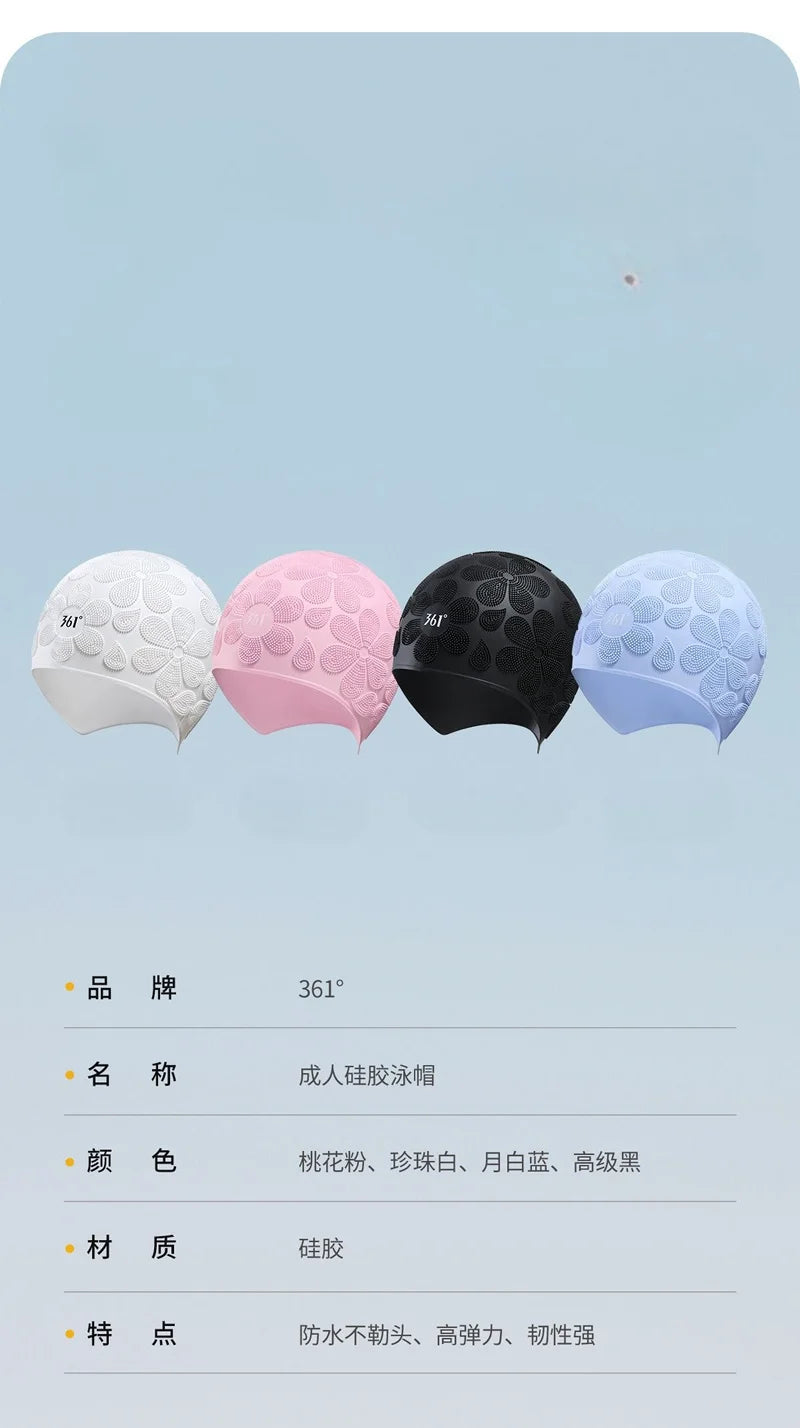Granular Pattern Silicone Swimming Cap Women Men Non-slip Durable Flexible Pool Swim Hat Bonnet De Natation Femme
