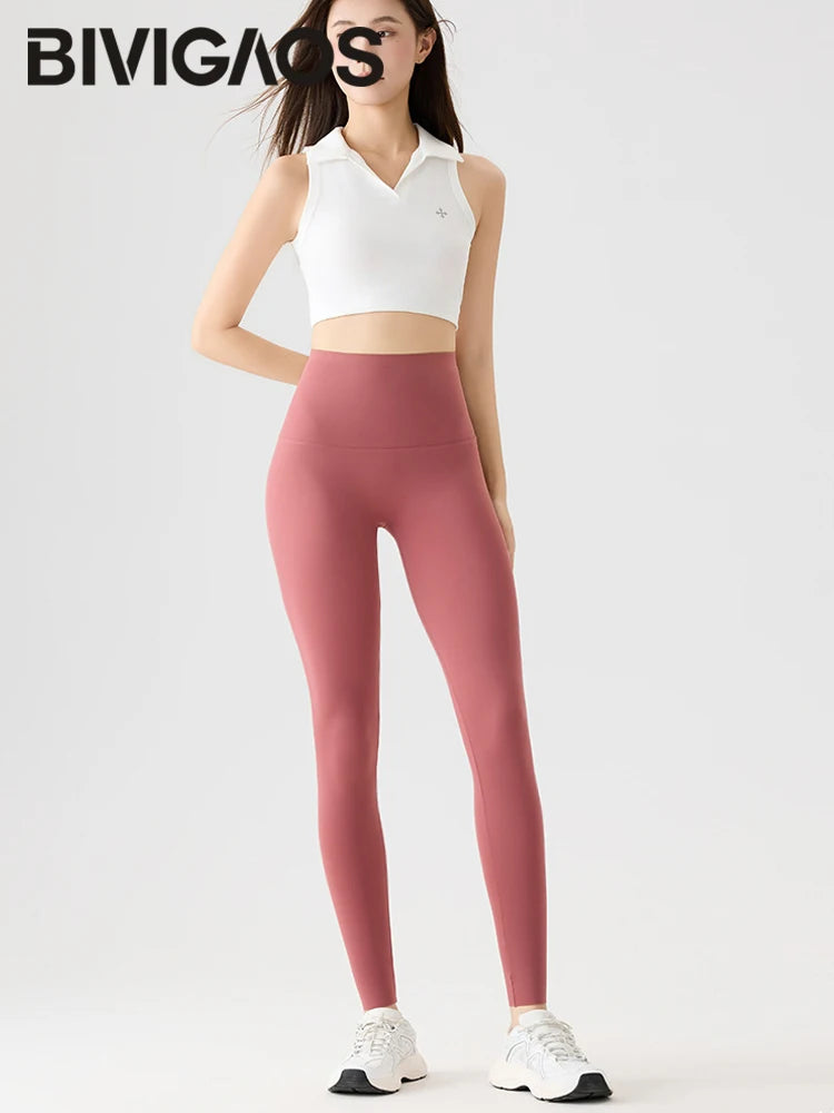 BIVIGAOS Women's High-Waisted Leggings with Back Pocket