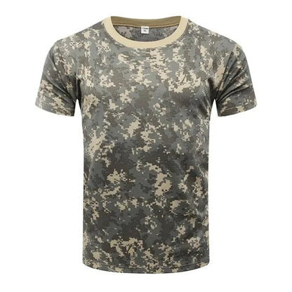 Military Camouflage Short Sleeves Men's Summer Quick Drying Sports T-shirt Outdoor Physical Training Tops Tactical T Shirts Tees